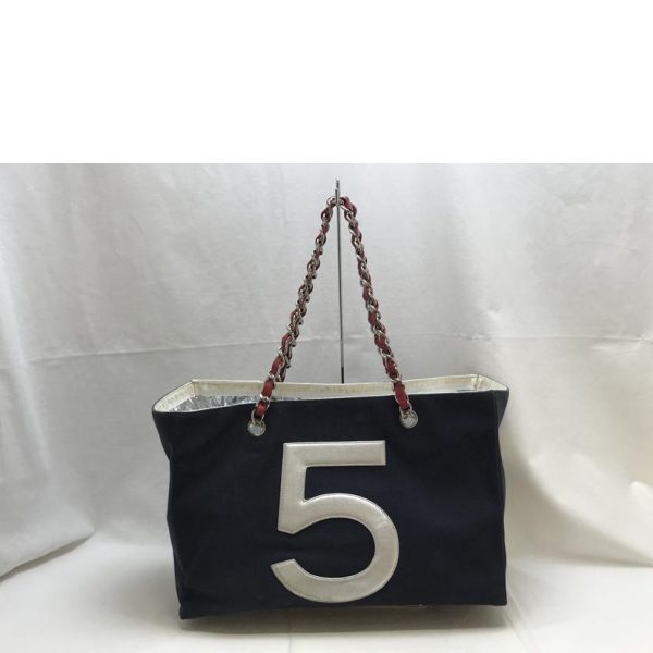 12212 2 Chanel No5 Cocomark Tote Bag Biege Black