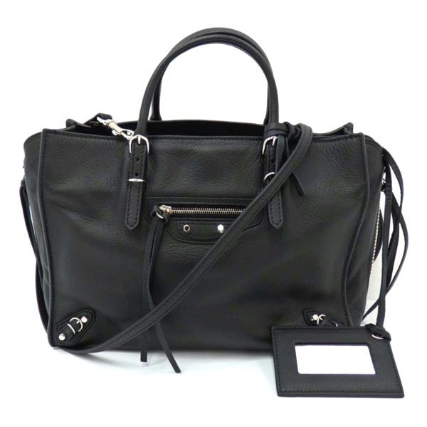 12249 1 Balenciaga Paper Zip Around Bag Black