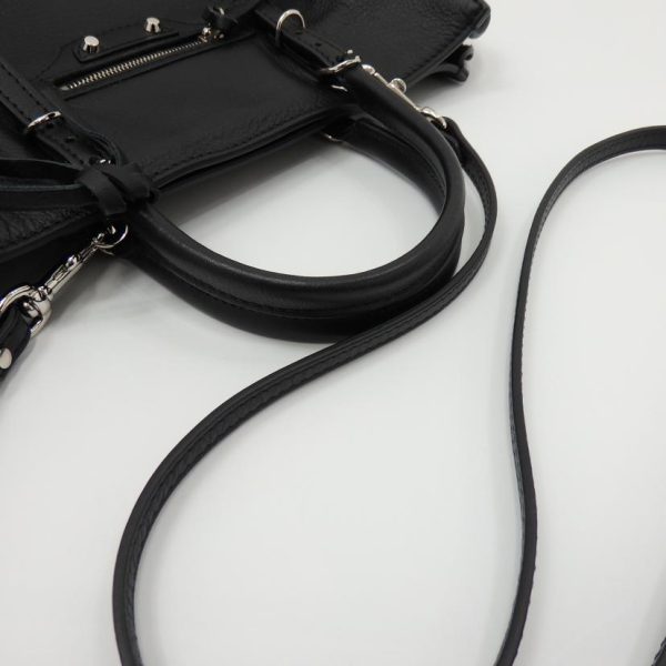 12249 4 Balenciaga Paper Zip Around Bag Black