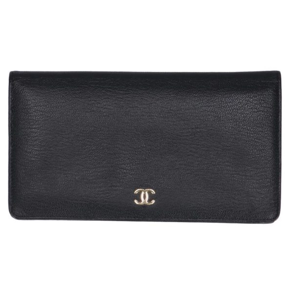 12295 1 Chanel Bi Fold Wallet Black