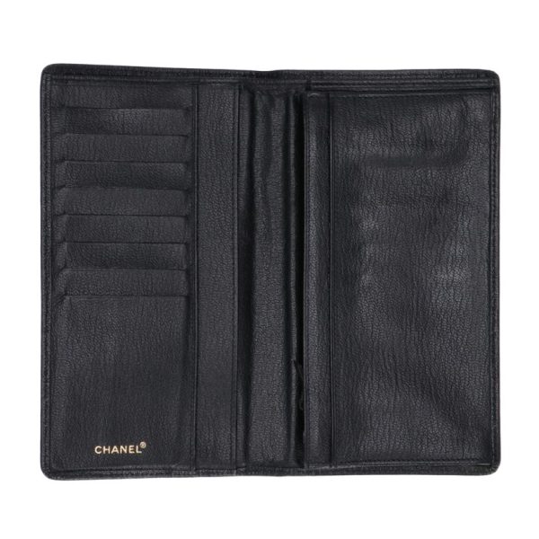 12295 3 Chanel Bi Fold Wallet Black