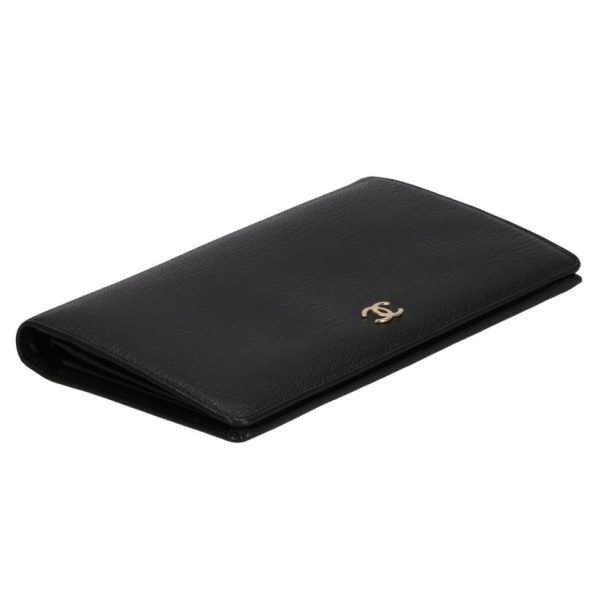 12295 4 Chanel Bi Fold Wallet Black