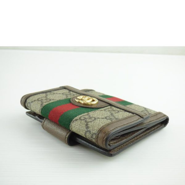 12299 3 Gucci Ophidia GG French Flap Wallet Beige