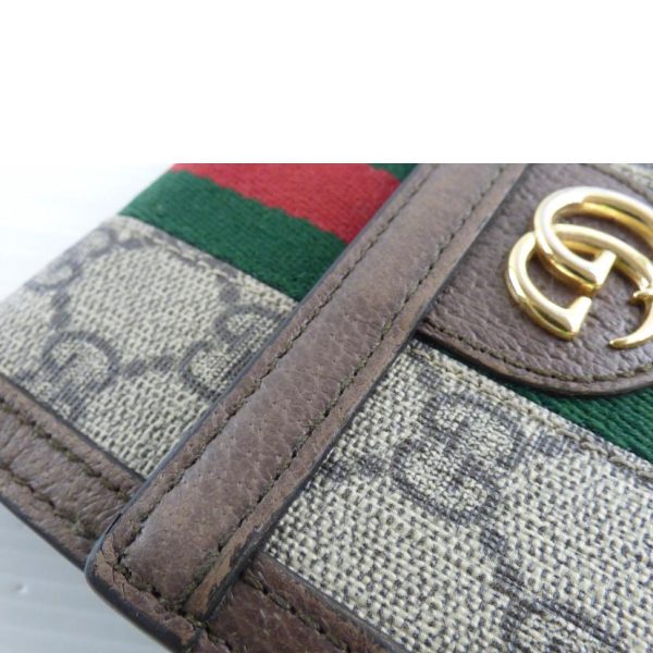 12299 6 Gucci Ophidia GG French Flap Wallet Beige