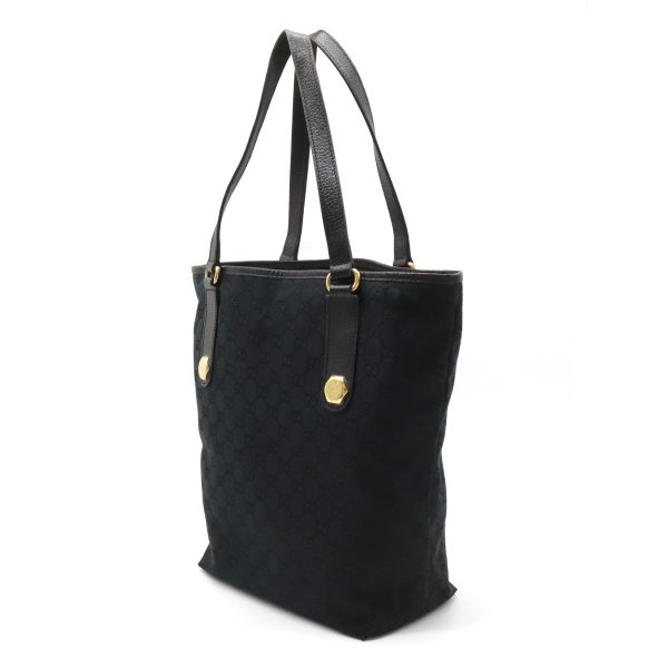 12300808 2 Gucci GG Canvas Shoulder Tote Bag Black