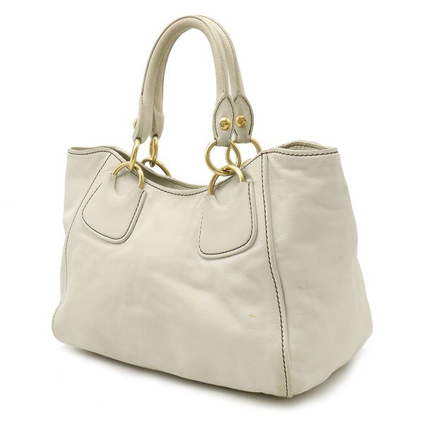 12350251 2 Miu Miu Tote Handbag Leather White Gold Hardware