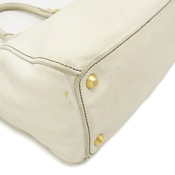 12350251 3 Miu Miu Tote Handbag Leather White Gold Hardware