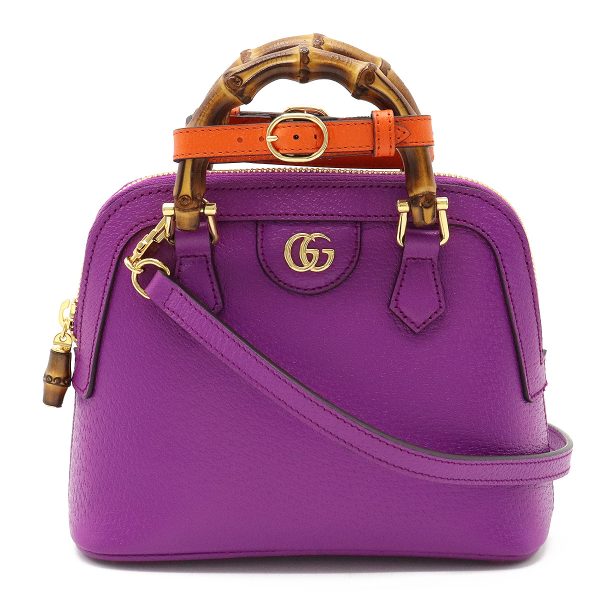 12350550 1 Gucci Diana Bamboo Mini Tote Bag Leather Purple