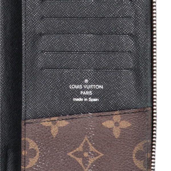 12352 2 Louis Vuitton Zippy Wallet Vertical Monogram Macassar Brown