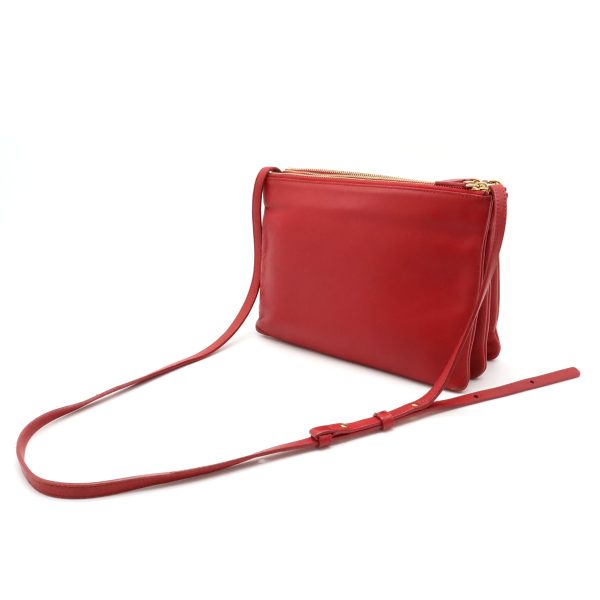 12360201 2 Celine Trio Large Lambskin Crossbody Bag Red