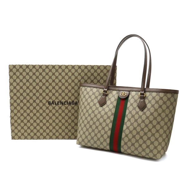 12360347 6 Balenciaga Gucci Hacker Project Medium PVC Tote Bag Khaki Beige Mocha Brown