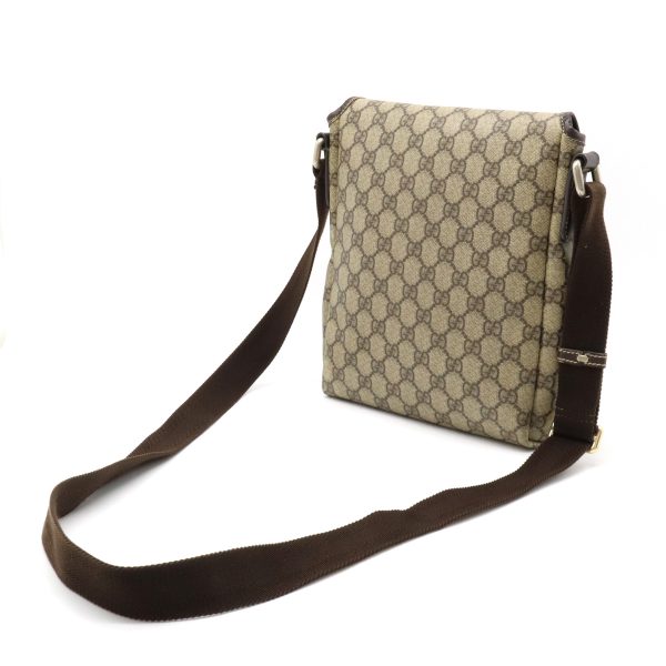 12360976 2 Gucci GG Supreme Crossbody Bag PVC Leather Khaki Brown