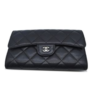 12376 1 Chanel Shoulder Bag Matelasse Single Chain Lambskin Black