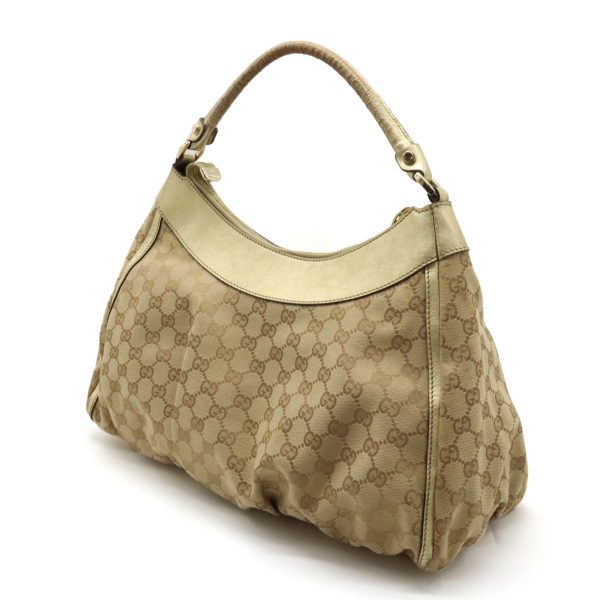 12380431 2 Gucci GG Canvas Abbey Shoulder Bag Leather Beige