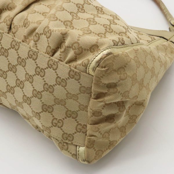 12380431 3 Gucci GG Canvas Abbey Shoulder Bag Leather Beige