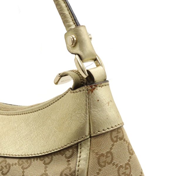 12380431 6 Gucci GG Canvas Abbey Shoulder Bag Leather Beige