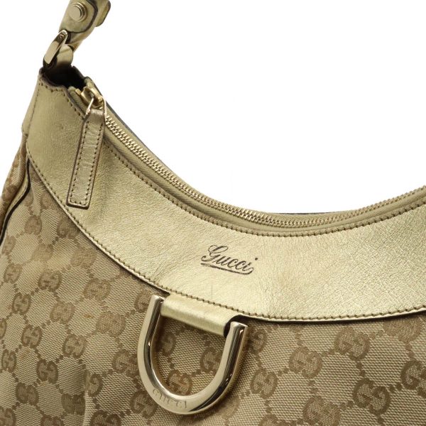 12380431 7 Gucci GG Canvas Abbey Shoulder Bag Leather Beige