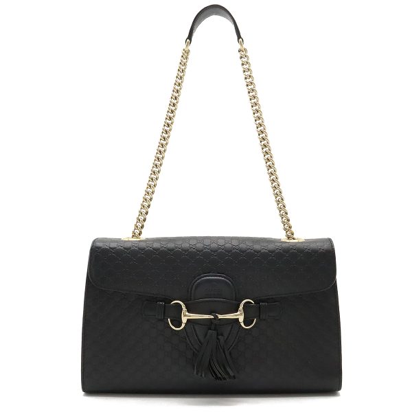 12381065 1 Gucci Micro Guccisima Emily Shoulder Bag Leather Black