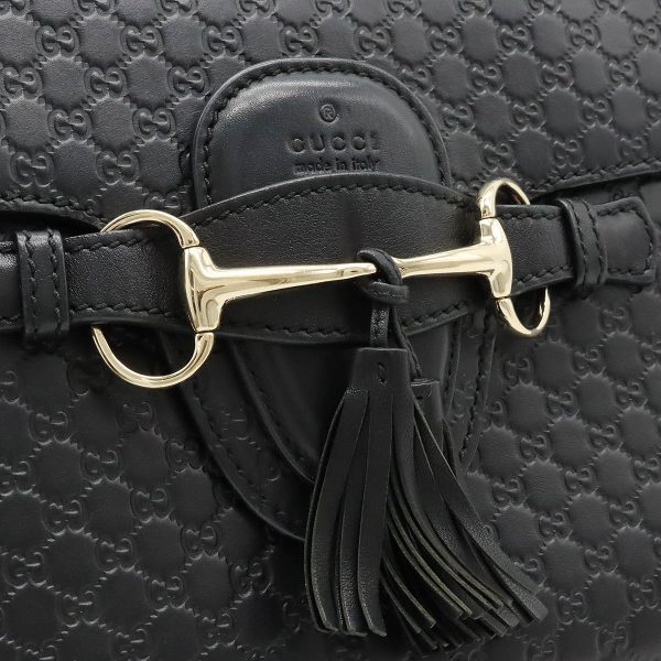 12381065 9 Gucci Micro Guccisima Emily Shoulder Bag Leather Black