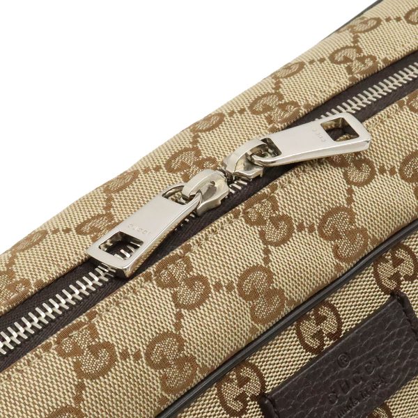 12390576 7 Gucci GG Canvas Crossbody Bag Leather Khaki Brown