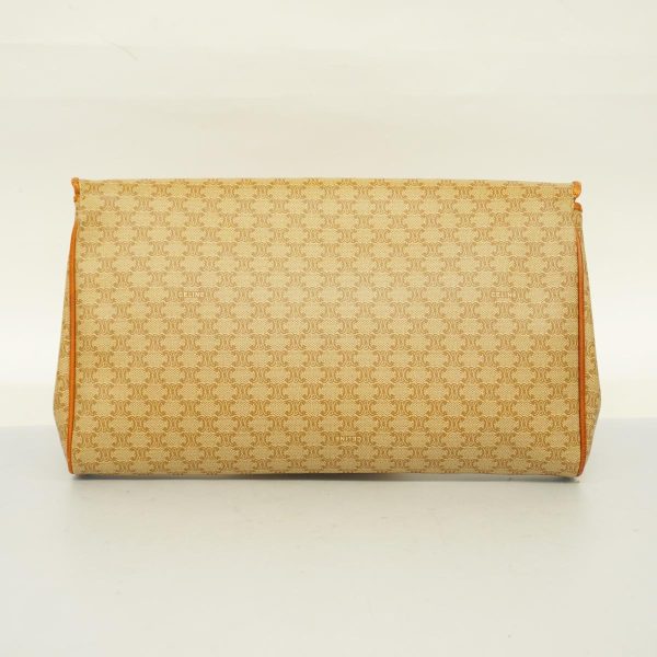 1240001039649 12 Celine Clutch Macadam PVC Leather Light Brown Gold