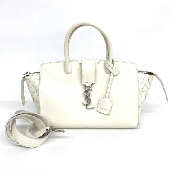 1240001073432 1 Yves Saint Laurent Leather 2Way Bag White