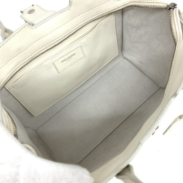 1240001073432 5 Yves Saint Laurent Leather 2Way Bag White