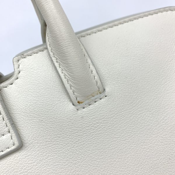 1240001073432 6 Yves Saint Laurent Leather 2Way Bag White