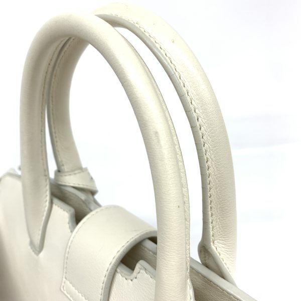 1240001073432 7 Yves Saint Laurent Leather 2Way Bag White