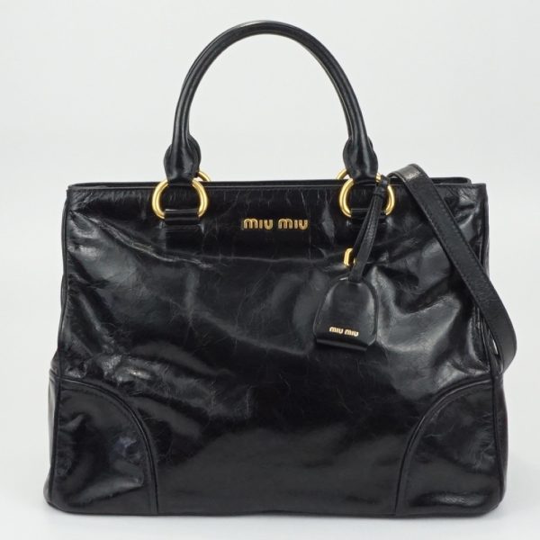 1240002036248 1 MIU MIU Handbag Black Gold Hardware Shoulder Bag