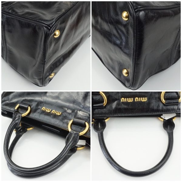 1240002036248 4 MIU MIU Handbag Black Gold Hardware Shoulder Bag