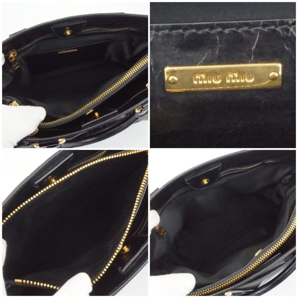 1240002036248 5 MIU MIU Handbag Black Gold Hardware Shoulder Bag