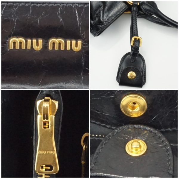 1240002036248 6 MIU MIU Handbag Black Gold Hardware Shoulder Bag