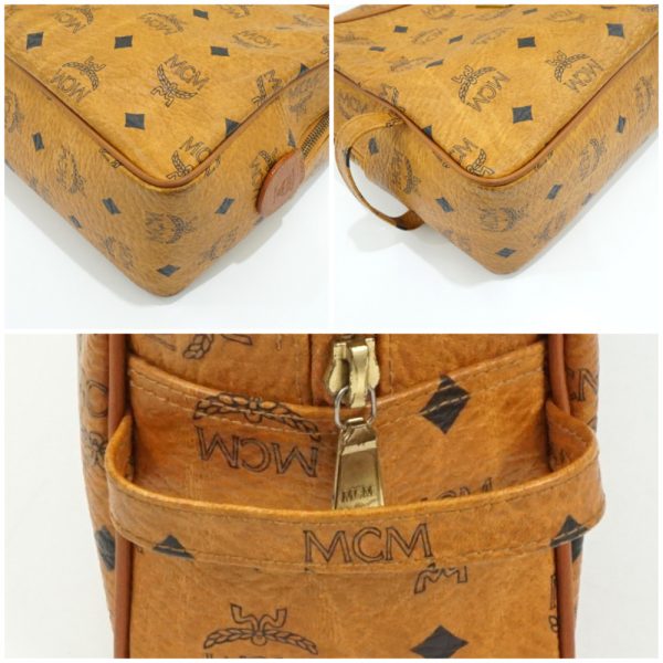 1240002039865 4 MCM Shoulder Bag Camel Zipper Closure Gold Hardware