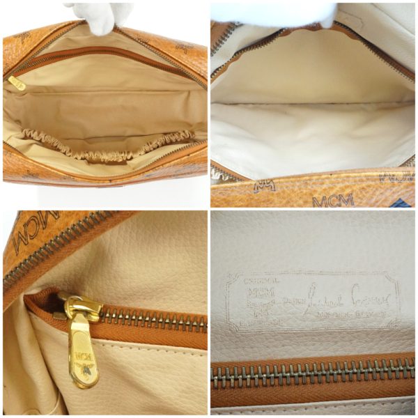 1240002039865 5 MCM Shoulder Bag Camel Zipper Closure Gold Hardware