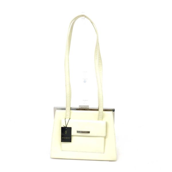 1240002227961 1 Yves Saint Laurent Leather Shoulder Bag Ivory