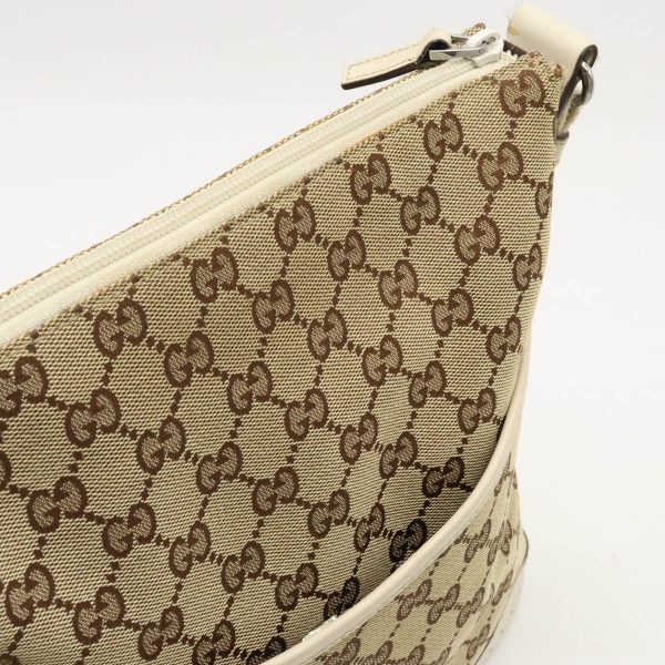 12400204 8 Gucci GG Canvas Crossbody Bag Leather Khaki Beige