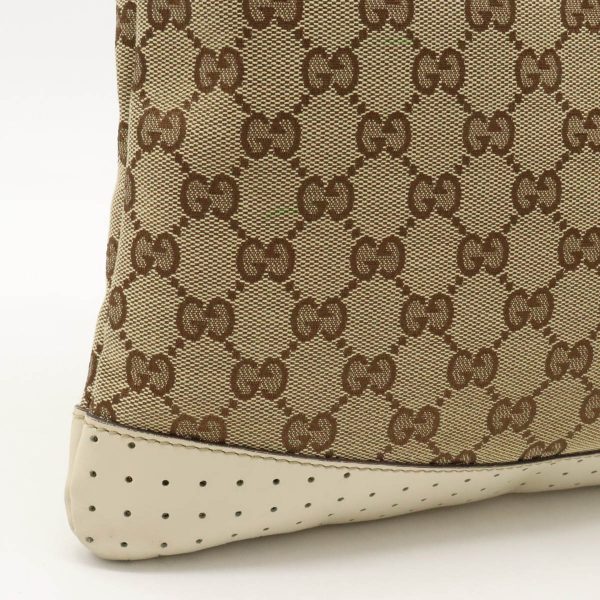 12400204 9 Gucci GG Canvas Crossbody Bag Leather Khaki Beige