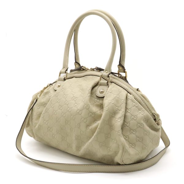 12400572 2 Gucci Sookie Guccisima Handbag Leather Beige