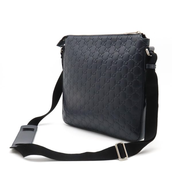 12400582 2 Gucci Guccisima Shoulder Bag Leather Navy