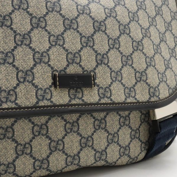 12400594 8 Gucci GG Supreme Shoulder Bag PVC Leather Beige Navy