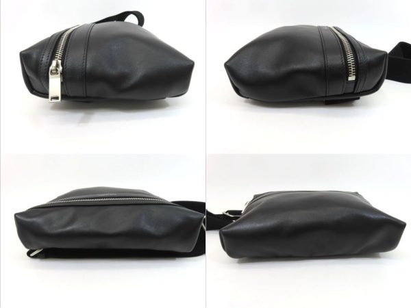 1240102007 03 Saint Laurent Leather Pouch Bag Black