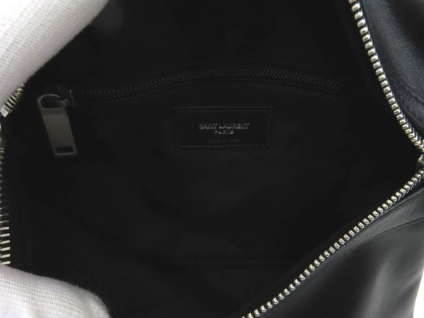 1240102007 05 Saint Laurent Leather Pouch Bag Black