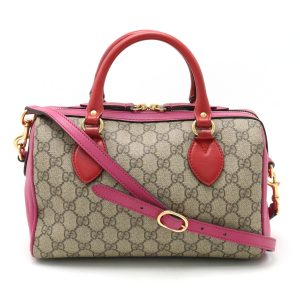 12401098 1 Gucci Diamante Sookie Beige Canvas Leather GG Canvas