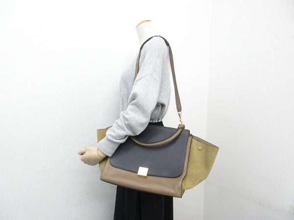 1240603045806 14 Celine Macadam Coated Canvas Shoulder Bag Brown