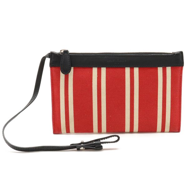 12410198 8 Balenciaga Navy Hippo Striped Tote Bag Canvas Red Black