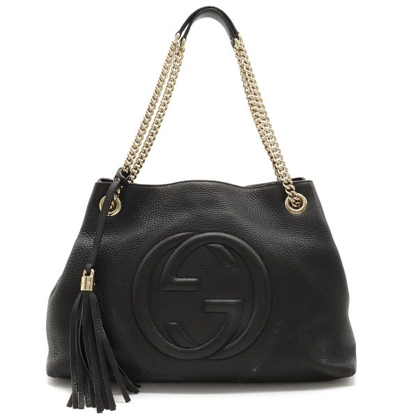 12410581 1 Gucci Soho Chain Shoulder Bag Leather Black