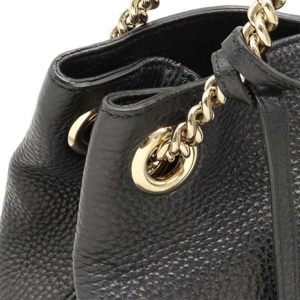 12410581 6 Gucci Soho Chain Shoulder Bag Leather Black