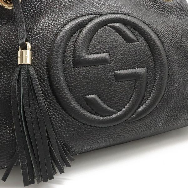 12410581 8 Gucci Soho Chain Shoulder Bag Leather Black