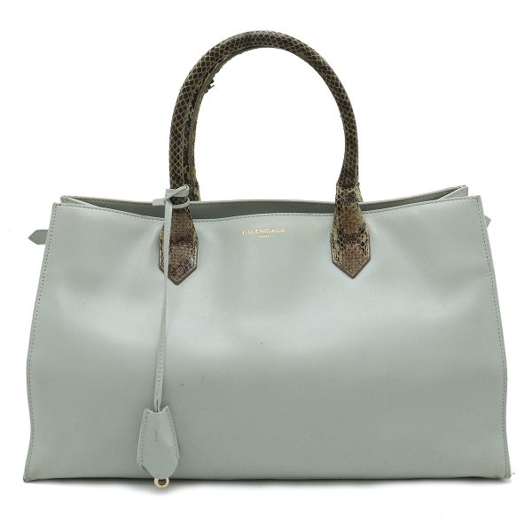 12411036 1 Balenciaga Padlock Tote Bag Python Leather Pale Mint